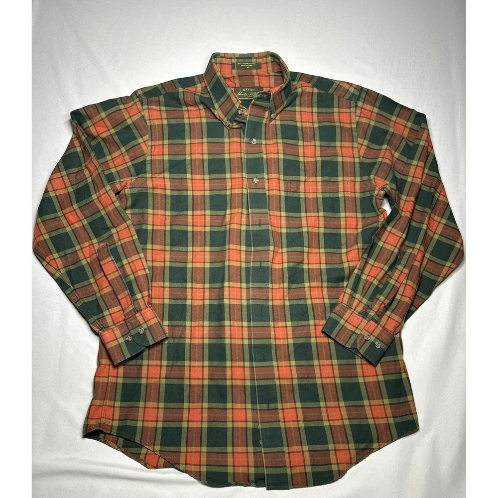 Orvis Signature Collection Plaid Button Up Shirt Cotton Wool blend Medium